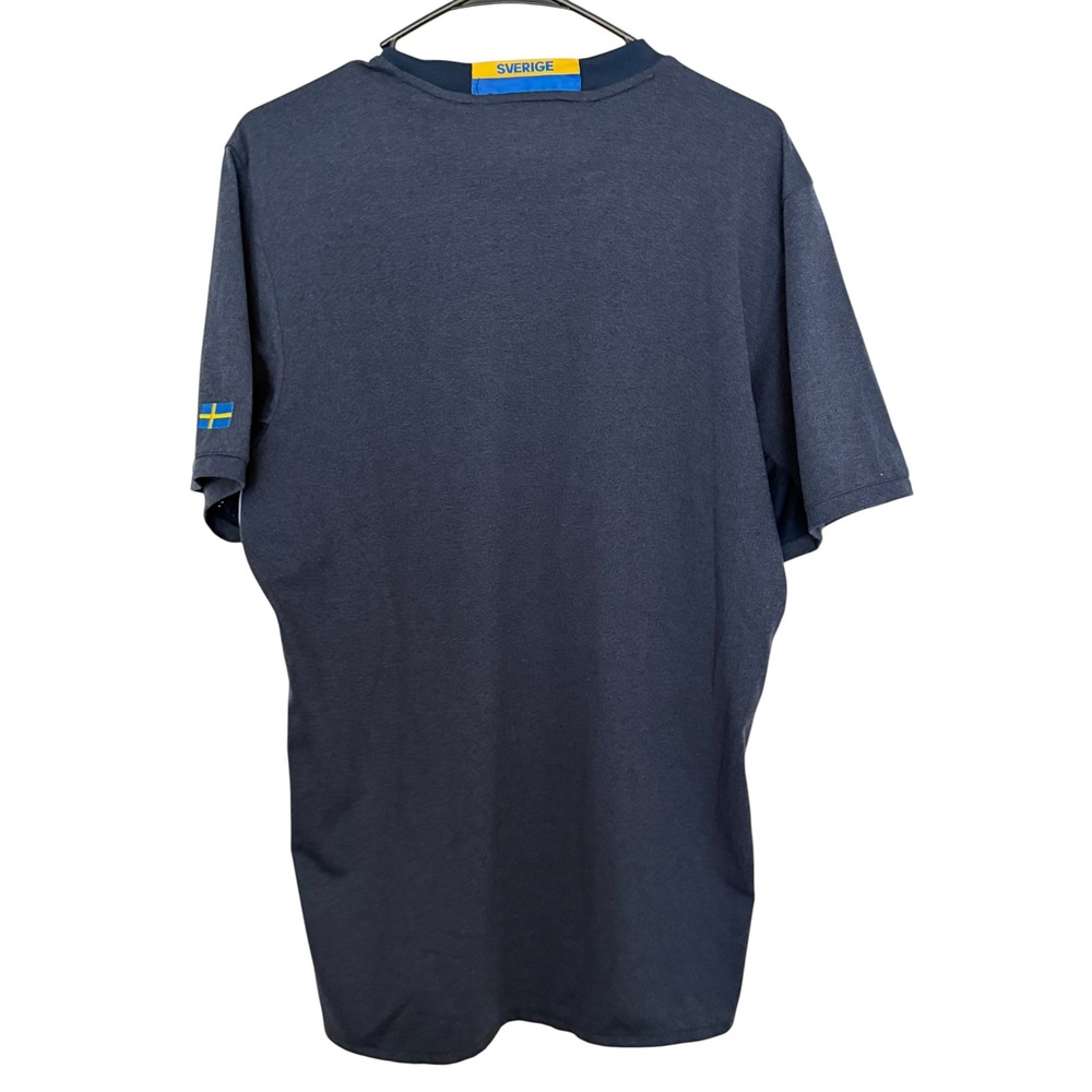 Adidas Sweden SvFF Soccer Training Shirt Mens Large Navy Blue Grey Climacool Tee - Picture 2 of 2